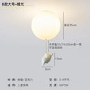 Whimsical white balloon flying pig resin led ceiling light bedroom