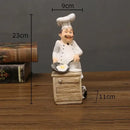DecorBites™ Bearded Chef Resin Figure Sculpture Modern Kitchen Desk Decor Ornaments