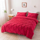 White 3d pinch pleat duvet cover set bedroom diamond pattern bedding