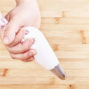 White 50 piece disposable pastry bags and tips set for kitchen baking