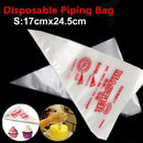 White 50 piece disposable pastry bags and tips set for kitchen baking