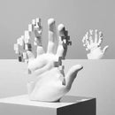 White abstract mosaic sculpture resin figurine living room decor