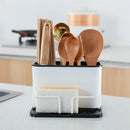 White and black double grid cutlery organizer kitchen utensil holder