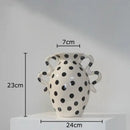 DecorBites™ Black Polka Dot Ceramic Vase for Table Flower Arrangement and Room Decor
