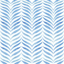 White and Blue Watercolor Herringbone Wallpaper