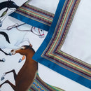 White and brown galloping horse luxury bedding set bedroom decor