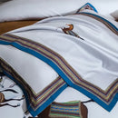 White and brown galloping horse luxury bedding set bedroom decor