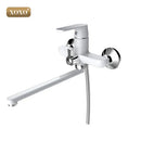 White and chrome bathtub shower faucet bathroom handheld showerhead