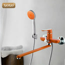 White and chrome bathtub shower faucet bathroom handheld showerhead