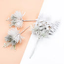 White and frosted green decorbites decorative flowers wedding bouquet