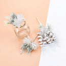 White and frosted green decorbites decorative flowers wedding bouquet
