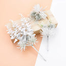 White and frosted green decorbites decorative flowers wedding bouquet