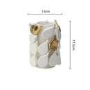 White and gold carambola ceramic vase living room decor