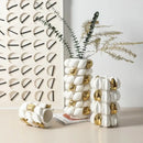 White and gold carambola ceramic vase living room decor