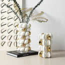 White and gold carambola ceramic vase living room decor