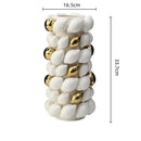 White and gold carambola ceramic vase living room decor
