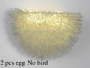 White and gold ceramic birds nest wall lamp for children room