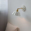 White and gold ceramic led wall light bedroom sconce