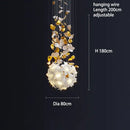 White and gold crystal flower luxury chandelier dining room light