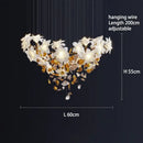 White and gold crystal flower luxury chandelier dining room light