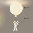 White and gold decorbites astronaut space ball ceiling lamp kids room