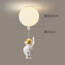 White and gold decorbites astronaut space ball ceiling lamp kids room