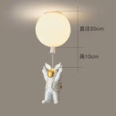 White and gold decorbites astronaut space ball ceiling lamp kids room