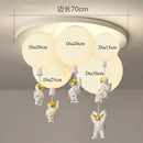 White and gold decorbites astronaut space ball ceiling lamp kids room