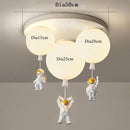 White and gold decorbites astronaut space ball ceiling lamp kids room