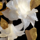 White and gold decorbites crystal flower chandelier living room light