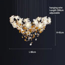 White and gold decorbites crystal flower chandelier living room light