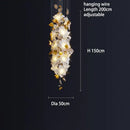 White and gold decorbites crystal flower chandelier living room light