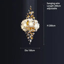 White and gold decorbites crystal flower chandelier living room light