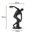 White and gold discus thrower resin sculpture living room decor