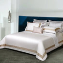 White and gold egyptian cotton bedding set with gold embroidery bedroom