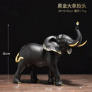 White and gold elephant resin sculpture ornaments living room decor