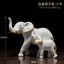 White and gold elephant resin sculpture ornaments living room decor