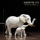 White and gold elephant resin sculpture ornaments living room decor