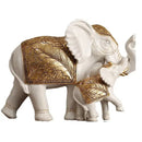 White and gold elephant sculpture figurine living room decor