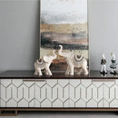 White and gold elephant sculpture figurine living room decor