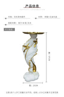 White and gold feather floor decoration side table living room