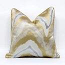 White and gold jacquard luxury cushion cover for living room