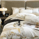White and gold marble egyptian cotton luxury bedding set bedroom