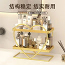 White and golden makeup organizer heart two tier shelf bedroom