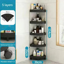 White and gray 5-tier rolling cart storage rack for kitchen organizing