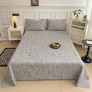 White and gray blue cotton quilted embroidered bedspread set bedroom