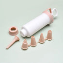White and gray cake cream decorating gun kitchen pastry syringe set