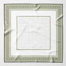 Verona - Silk Neckerchief - White & Sage