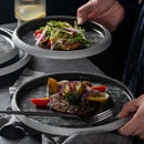 White and grey ice cracked glaze ceramic dinnerware set dining room
