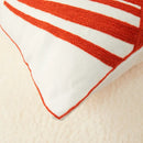 White and olive green embroidered leaf pillow cover living room